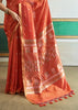 Spicy Orange Woven Tussar Silk Saree
