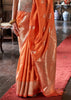 Blazing Orange Dual Tone Woven Banarasi Silk Saree