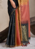 Black And Yellow Woven Cotton Silk Saree