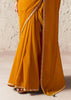 Mustard Yellow Designer Organza Tissue Silk Saree With Printed Blouse