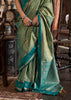 Aspen Green Banarasi Tussar Silk Saree