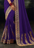 Ultra Purple Embroidered Designer Saree