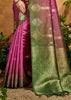 Dahlia Purple Woven Banarasi Silk Saree