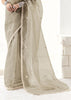 Powder Grey Designer Organza Tissue Silk Saree