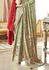 Mellow Green Printed Georgette Silk Saree