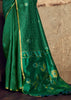Hunter Green Woven silk saree