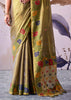 Olive Green Woven Tissue Silk Saree