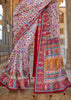 White Multicolor Printed Kashmiri Jamewar Saree