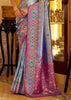 Aqua Blue Woven Patola Tissue Silk Saree