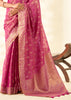 Dusky Pink Woven Linen Tissue Silk Saree