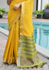Yellow Woven Silk Saree With Patola Pallu