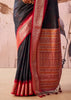 Red And Black Woven Tissue Silk Saree
