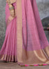 Bloom Pink Woven Cotton Saree