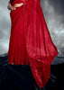 Poppy Red Designer Silk Saree