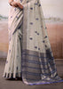 Off White Woven Banarasi Cotton Silk Saree