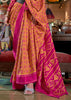 Orange And Pink Printed Patola Silk Saree