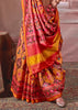 Red And Yellow Printed Patola Silk Saree