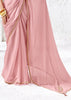 Dusty Pink Designer Organza Silk Saree With Printed Blouse