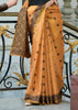 Dusky Orange Woven Tissue Linen Silk Saree