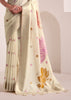 Snow White Woven Linen Silk Saree