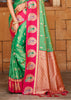 Green & Red Woven Banarasi SIlk Saree