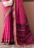 Fuchsia Pink Woven Cotton Silk Saree