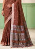 Arabian Brown Woven Linen Silk Saree