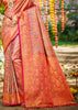 Peach Pink Dual Tone Woven Banarasi Silk Saree