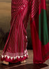 Maroon Printed Satin Silk Saree