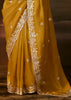 Haldi Yellow Embroidered Designer Organza Saree