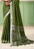 Garden Green Woven Linen Silk Saree