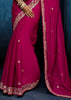 Princess Pink Embroidered Designer Tissue Saree