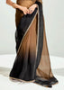 Brown Black Ombre Banarasi Tissue Saree
