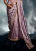 Lavender Purple Designer Silk Saree