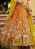 Saffron Orange Embroidered Stitched Designer Lehenga