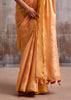 Peach Pink Woven Tissue Silk Saree