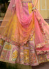 Golden Yellow Pink Embroidered Lehenga