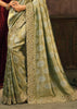 Mehndi Green Designer Embroidered Silk Saree
