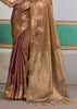 Hazel Brown Woven Tussar Silk Saree