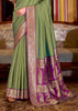 Dusky Green Banarasi Soft Silk Saree