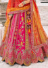Pink & Yellow Heavy Embroidered Designer Lehenga