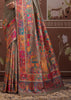 Fossil Grey Woven Cotton Kashmiri Jamewar Saree