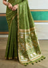 Medium Green Woven Tussar Silk Saree
