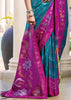 Teal Blue Woven Patola Silk Saree