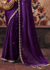 Deep Purple Designer Satin SIlk Saree With Embroidered Blouse