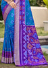 Nautical Blue Woven Patola Silk Saree