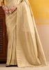 Off White Woven Tusser Silk Saree