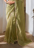Grass Green Designer Silk Saree