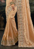 Almond Cream Embroidered Designer Saree
