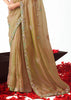 Olive Green Embroidered Designer Tissue Saree